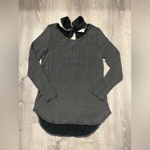 Women's Lauren Conrad Black and White Striped Long Sleeve Blouse- Size‎ Small